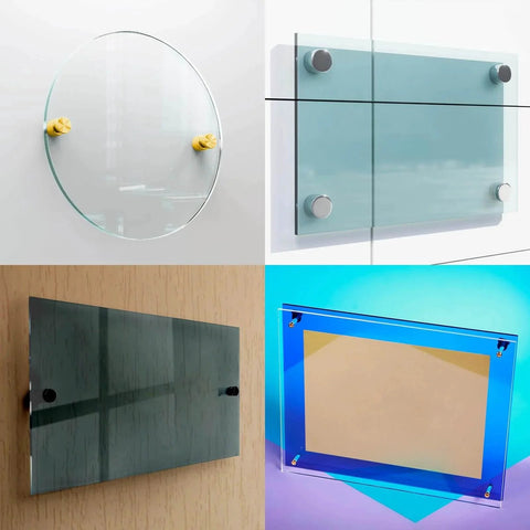 Sign Standoff Screws 12 Pack Stainless Steel Black Wall Mounting Hardware holding glass panels and acrylic frames