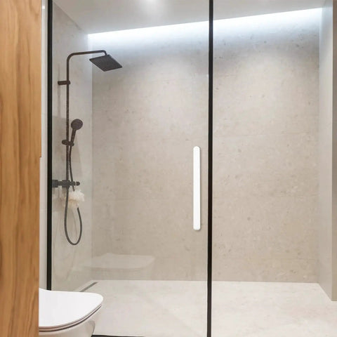 2 Pack 7 Inch Glass Shower Door Handles Self Adhesive Stainless Steel Bar Pull Knobs For Sliding Doors Silver Tone