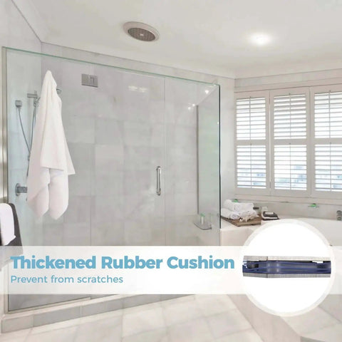 Modern bathroom with glass shower using Two Pack 180 Degree Glass Shower Door Hinges For Frameless Glass To Glass Install Fits 8mm To 12mm Thick Glass Beefy Built Tough Stainless Steel Bathroom Door Hardware Ideal For Renovations And Everyday Upgrades.
