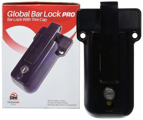 Upgrade your old style hasp latch with a rugged Black Global Bar PRO Cambar Latch, featuring stainless steel interior components, a UV resistant powder coat, and keying to Global Link codes G301–G390 for secure, weatherproof durability.