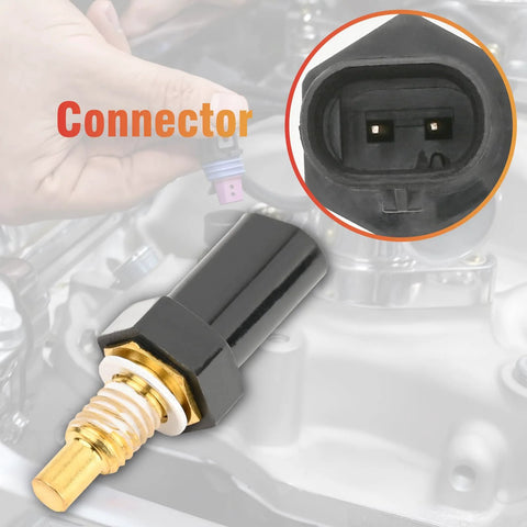 Sianxaido coolant temperature sensor with brass threaded probe and black plastic housing, two-pin connector