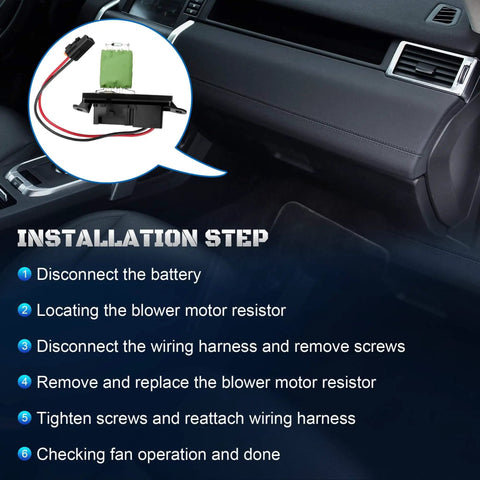 HVAC Blower Motor Resistor For GM Trucks And SUVs With Manual AC Control Easy Install instructions inside vehicle