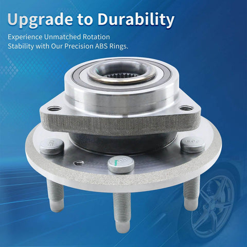Front and Rear Wheel Bearing and Hub Assembly for Chevy Traverse, Buick Enclave, GMC Acadia, Acadia Limited, and Saturn Outlook 6-Lug