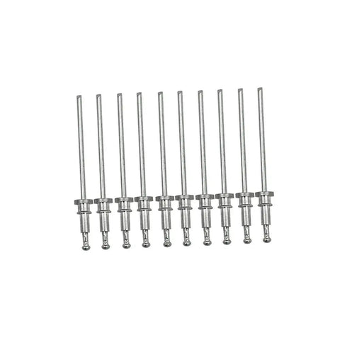 Trim Clip Studs 10Pcs For Buick Cadillac Pontiac GMC Window Regulator Rivets, silver metal rivets lined up on white background