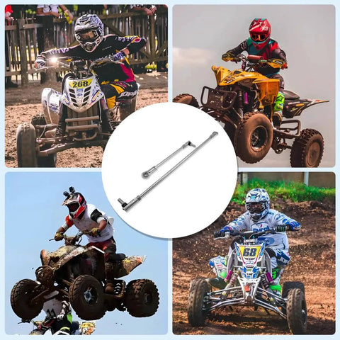DIY Short And Long Tie Rod Kit With Ends For Go Karts 3/8-24 Replacement with racing go-kart background.