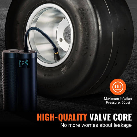 Go Kart Tires and Rims, 11x6-5" Go Kart Wheels, close-up of tire with aluminum alloy rim and air compressor