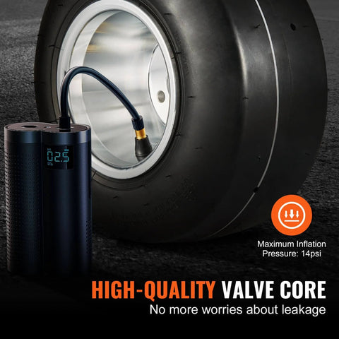 Go Kart Tires and Rims, 10x4.5-5" with aluminum alloy rims and rubber tires being inflated, showing valve core and pressure gauge.