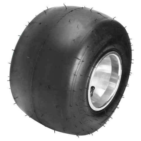 High Performace Go Kart Tire and Rim, 11x7.10-5 Go Cart Rear Wheel, aluminum alloy rim with slip tread, side view