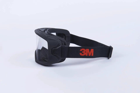 GoggleGear 3000 Series Z87.1 Anti Fog Anti Scratch Safety Goggles TPV Shroud with black strap side view