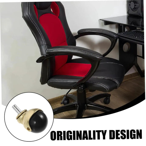 Office chair with Gold Ball Caster Wheels Set 5 Pieces For Desk And Office Chairs Smooth Rolling Replacement Casters displayed.
