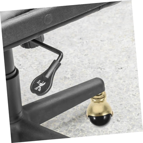 Gold Ball Caster Wheels Set 5 Pieces For Desk And Office Chairs installed on chair leg showing smooth rolling caster