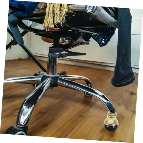 Gold Ball Caster Wheels Set 5 Pieces for desk and office chairs featuring smooth rolling casters with a durable PP and stainless steel design.