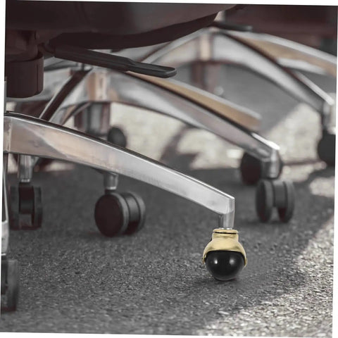 Gold Ball Caster Wheels Set 5 Pieces for Desk and Office Chairs installed showing smooth rolling replacement casters on chair