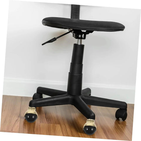 Office chair with Gold Ball Caster Wheels Set 5 Pieces For Desk And Office Chairs, smooth rolling on wooden floor, stainless steel core.