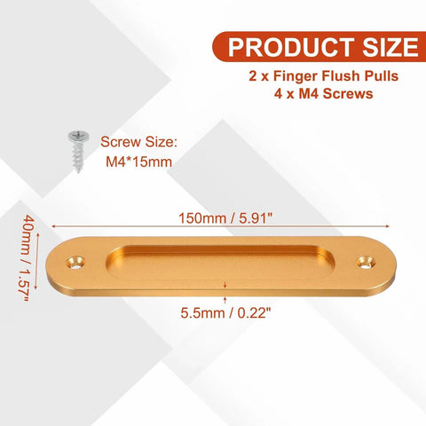 Oval Recessed Sliding Door Finger Flush Pulls 6 Inch Pack Of 2 Stainless Steel Pocket Door Pull Handles With Screws For Home