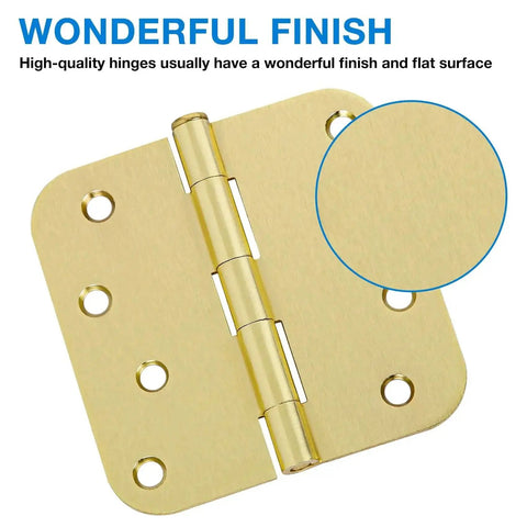 12 Pack 4x4 Inch Gold Exterior Door Hinges Heavy Duty Iron With Eight Holes Five Eighths Inch For Doors Cabinets Gates Sheds Coops