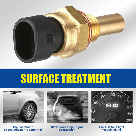 Sodcay 1-pack brass engine temperature sensor with black plastic plug; Delphi OEM-compatible ECT sensor.