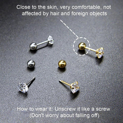 1 Pair Screw Ball Backings For 0.95mm Threaded Posts, 3mm To 4mm Round Ball Stud Earring Stoppers, Gold Plated 925 Silver