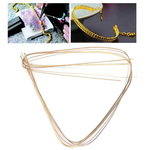 Gold Soldering Wire Set For Jewelry Making - Four copper wires for crafting shown with bracelet and soldering process