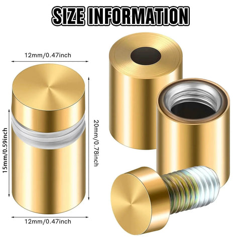 8 Sets Of Stainless Steel Standoff Screws And Mounting Hardware For Advertising Signs And Hanging Acrylic Picture Frames 0.5 Inch