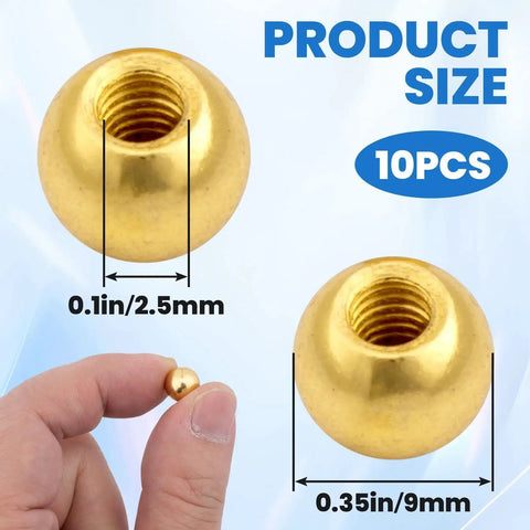 10 Pack M4 Thread Cap Knobs Gold Ball Shape Decorative Screw Caps For Lighting Fixtures And Furniture Fastening 9 Mm Diameter