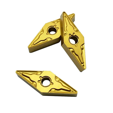 Gold TiN Coated Carbide Inserts Set For MVJNR MVJNL MVVNN Tool Holders VNMG332 VNMG160408 Ultra Wear Resistant, side view
