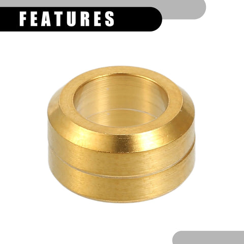 Close-up of a gold-tone titanium alloy washer from Partuto 4 Pcs M6x5.5 Universal Bicycle Bolt Brake Screw Washer Bolts.