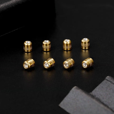 ✝️ Titanium Screw Earring Backs with Clear CZ|3 Pairs 20G/0.8mm and 3 Pairs 18G/1mm|Hypoallergenic Stopper Gold Tone Stainless Steel Backings Replacement