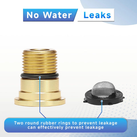 EZALOR water inlet fittings, brass, 3/4 inch female to 3/8 inch male, 2-pack with rubber O-rings.