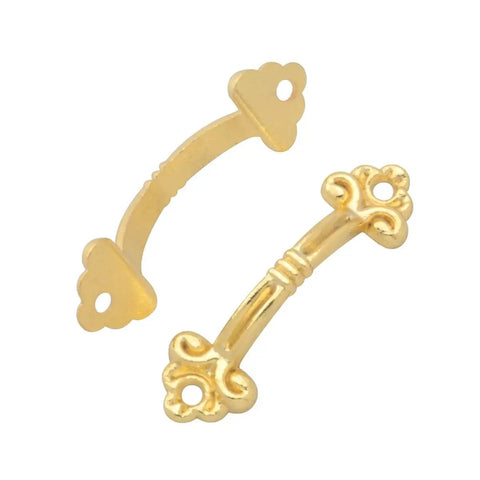 10 Piece Antique Style Mini Pull Handles 47mm Zinc Alloy Decorative Knobs With Screws Gold Finish for drawers and cabinets