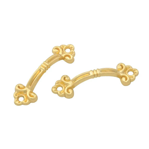 10 Piece Antique Style Mini Pull Handles 47mm Zinc Alloy Decorative Knobs With Screws Gold Finish For Drawers Dressers Cabinets Jewelry Boxes