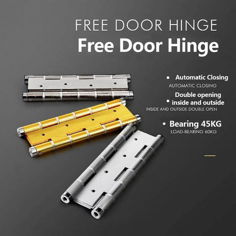 Gold 6 Inch Double Opening Door Hinge With Double Spring 360 Automatic Closing for Wooden Doors, Aluminum Alloy