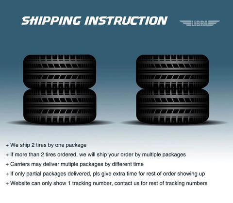 Shipping instructions for 225/35-12 Golf Cart Tire and Wheel Assembly Set of 2 with two stacks of tires