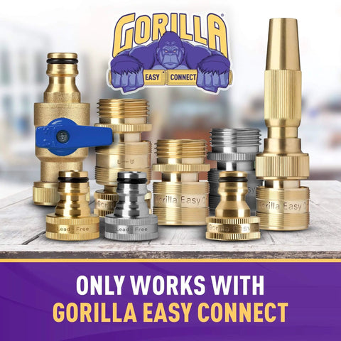 Easy Connect Garden Hose Quick Connect Fittings 3/4 Inch GHT Solid Brass Leak Proof Heavy Duty Up To 200 PSI For Hoses