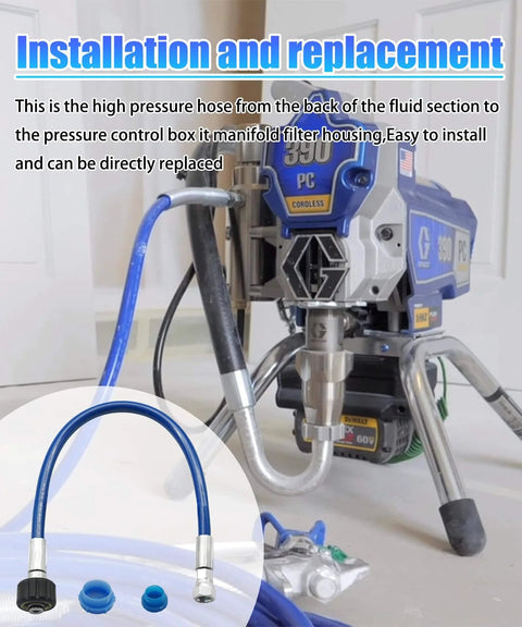 24W830 Airless Paint Sprayers Piston Pump Side Tube Fits For Graco 390 395 490 495 595 PC with 0.5 inches coupled hose