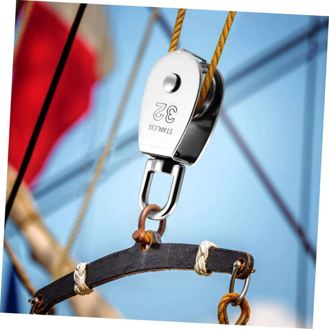 304 Stainless Steel Single Block Pulley 3 Pack Heavy Duty Swivel Pulley for Lifting Rope Pulling and DIY Projects