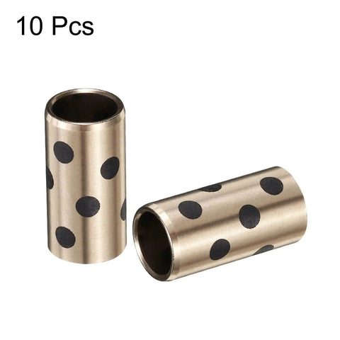 10 Pack JDB Bearing Bushing Sleeve 8mm Bore 12mm OD 20mm Length Self Lubricating Graphite Brass Bushings with black spots design