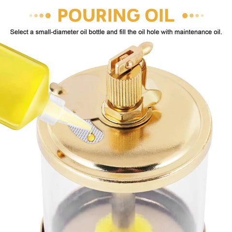 One Quarter Inch Sight Gravity Drip Feed Oiler With Needle Valve And Oil Cup 100ml Capacity Threaded Connection top view