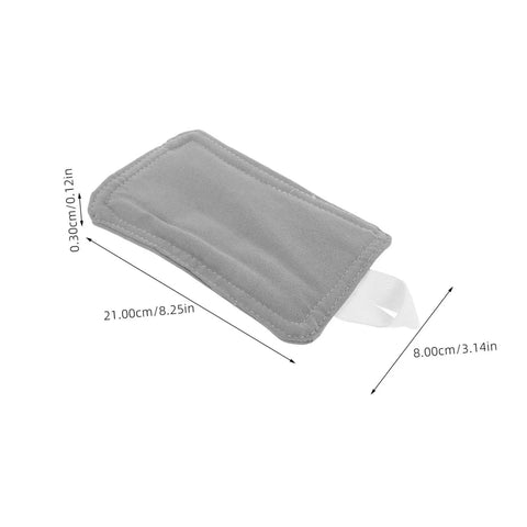 Effortless, tool free door silencer set that cushions slams, reduces noise, no drilling required, gray silicone pad dimensions shown