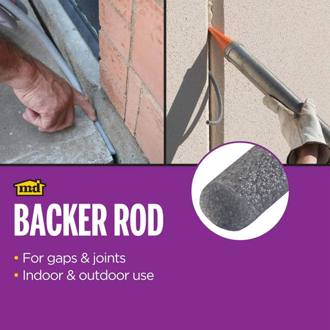 Versatile Gray Foam Backer Rod Set 1/2in x 20ft - Essential Caulk Saver for Sealing Concrete Gaps, Expansion Joints, Crack Filling (71480)