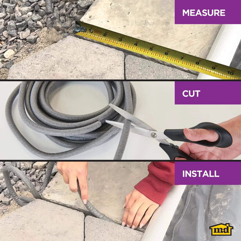 Versatile Gray Foam Backer Rod Set 1/2in x 20ft - Essential Caulk Saver for Sealing Concrete Gaps, Expansion Joints, and Crack Filling (71480)