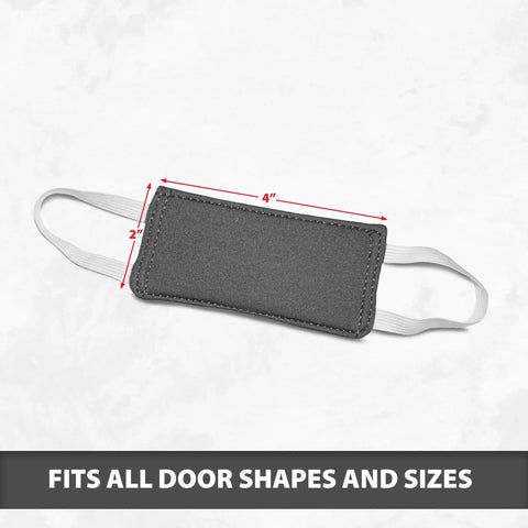 2 Pack Silent Door Latch Covers For Quiet Close Doors, Baby Safe Neoprene Noise Reducer For Nursery, Gray, 4x2 inches