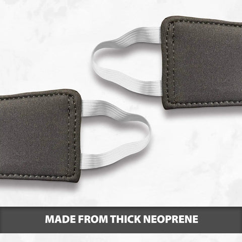 Close-up of 2 Pack Silent Door Latch Covers For Quiet Close Doors, Baby Safe Neoprene Noise Reducer For Nursery, in gray.