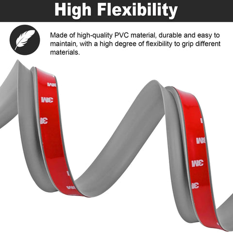 Flexible gray 10Ft Carpet Floor Transition Strip, Self Adhesive Edging Trim, PVC Threshold Cover with red adhesive backing