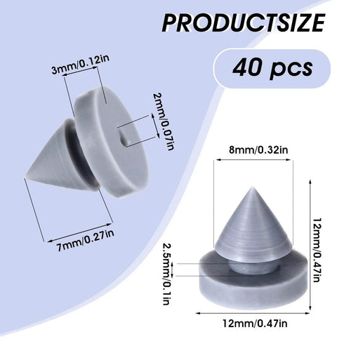 40 Pieces Rubber Door Silencers Set Anti Collision Door Mutes For Metal Doors And Frames Noise Reduction Slam Proof