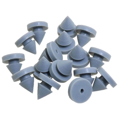 16 Pack Gray Rubber Conical Door Silencers, Nail Style Bumpers For Metal And Wooden Doors, Quiet Exit Door Cushions
