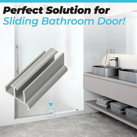 Gray Sliding Shower Door Bottom Guide For Glass Doors Fits 1-3/8 Inch Wide And 3 Inch Long Replacement Rail installed in bathroom