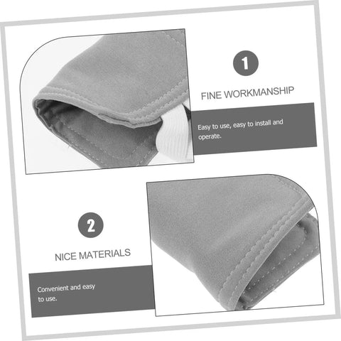 Close-up of gray silicone pads demonstrating fine workmanship and materials for effortless, tool free door silencer set.