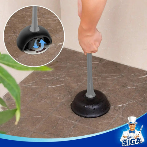 Space Saving Toilet Plunger And Bowl Brush Combo In Gray With Durable Two Compartment Holder For Easy Bathroom Cleaning MR Siga
