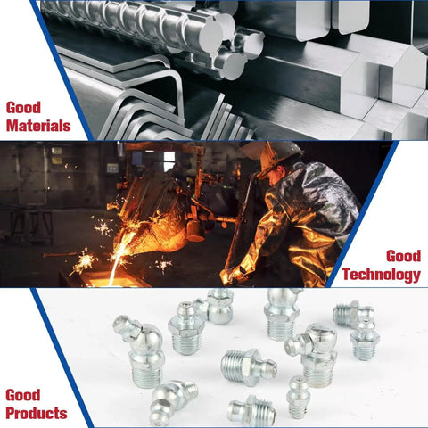 135Pcs Grease Fittings Assortment Kit With Metric Zerk Fittings In Straight 45 Degree And 90 Degree Angles On Display